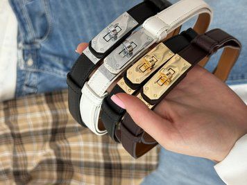 Ремінь типу Hermes золотою фурнітурою шкіряний Кольори 7026 фото