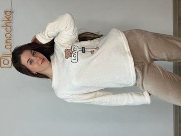 Піжамка молочна тепла ведмедик Love 7275 фото