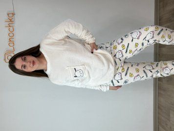 Піжамка тепла біла Prettydog 6938 фото