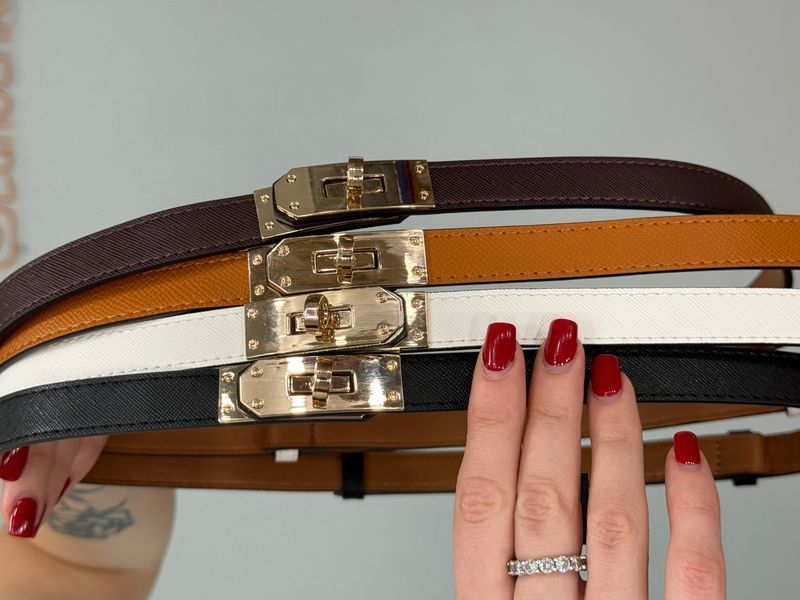 Ремінь типу Hermes золотою фурнітурою Кольори 5954 фото