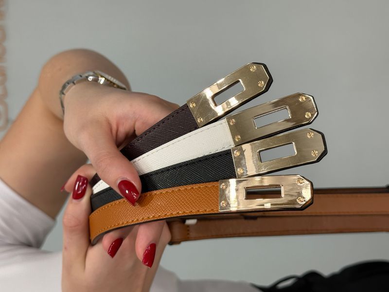 Ремінь типу Hermes золотою фурнітурою Кольори 5954 фото